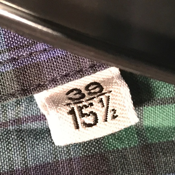 Alberto Aspesi Long Sleeve Plaid Button Up Shirt, Men's Size 39 15.5 - Green - Picture 4 of 10